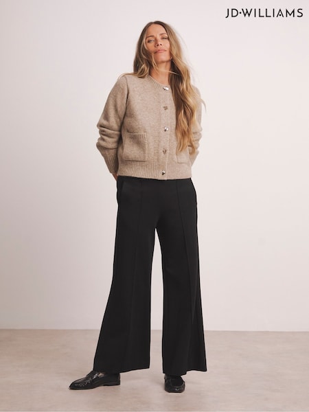 JD Williams Natural Premium Boxy Heavy Weight Knitted Cardigan With Gold Buttons (G49681) | £45