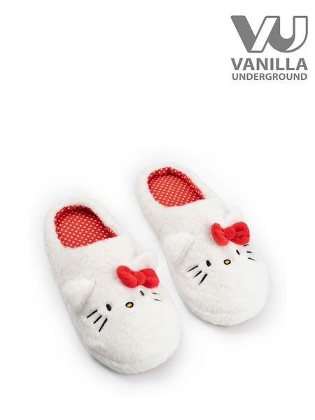 Vanilla Underground White Hello Kitty Character Face Slippers (G50185) | £22