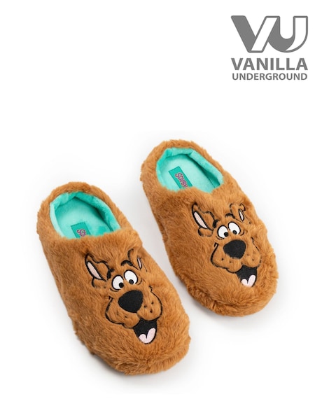 Vanilla Underground Brown Scooby Doo Character Face Slippers (G50200) | £22