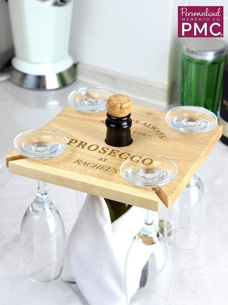 Personalised 4 Prosecco Flute & Bottle Holder by PMC (G50240) | £18