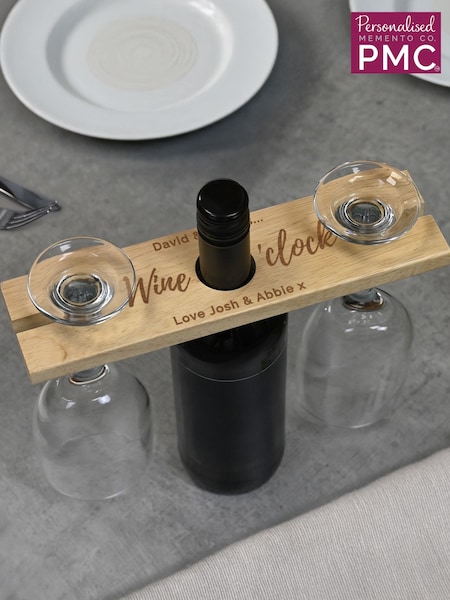 Personalised 'Wine O'clock' Glass & Bottle Holder by PMC (G50249) | £19