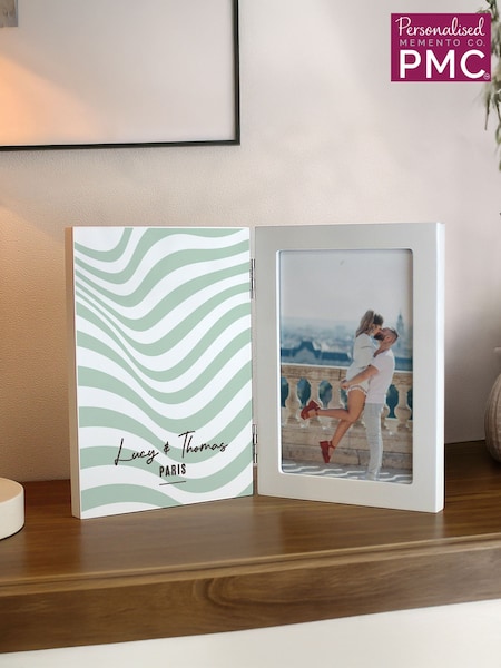 Personalised Wooden Hinged 6x4 Photo Frame by PMC (G50339) | £20