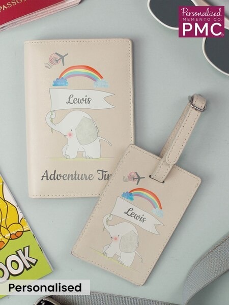 Personalised Elephant Passport & Tag Set by PMC (G50387) | £20