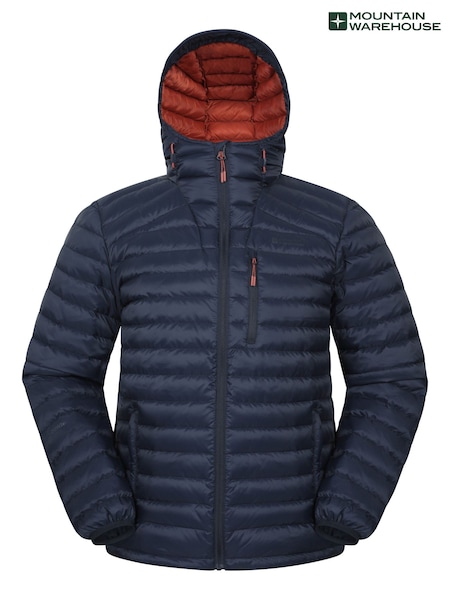 Mountain Warehouse Blue Mens Henry II Extreme Water Resistant Down Padded Jacket (G50397) | £119