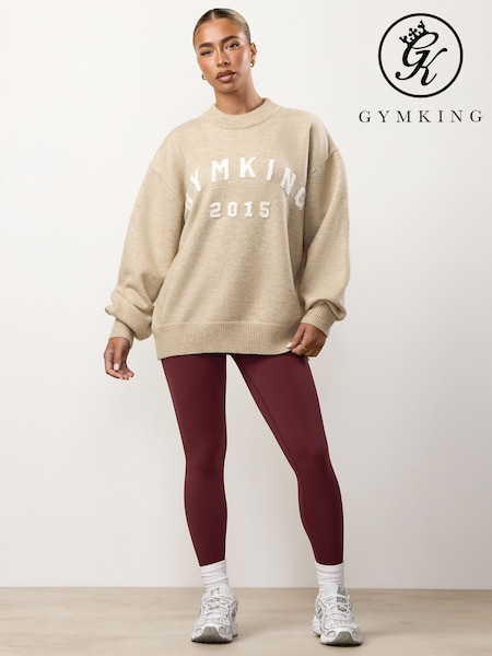 Gym King Brown Restore Knit Crew Jumper (G50412) | £60