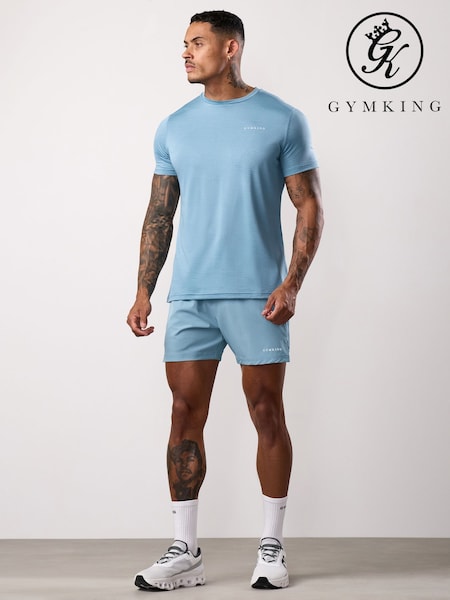 Gym King Blue Geometric Knit Linear T-Shirt (G50416) | £32