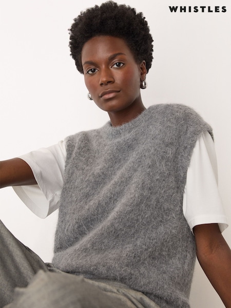 Whistles Grey Alpaca Blend Tank (G50431) | £99