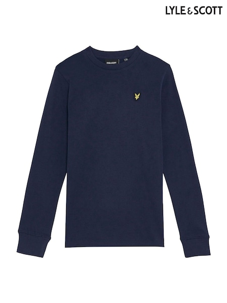 Lyle & Scott Blue Plain LS T-Shirt (G50595) | £30