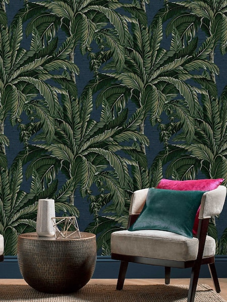 Graham & Brown Midnight Daintree Palm A4 Wallpaper Sample (G50615) | £1