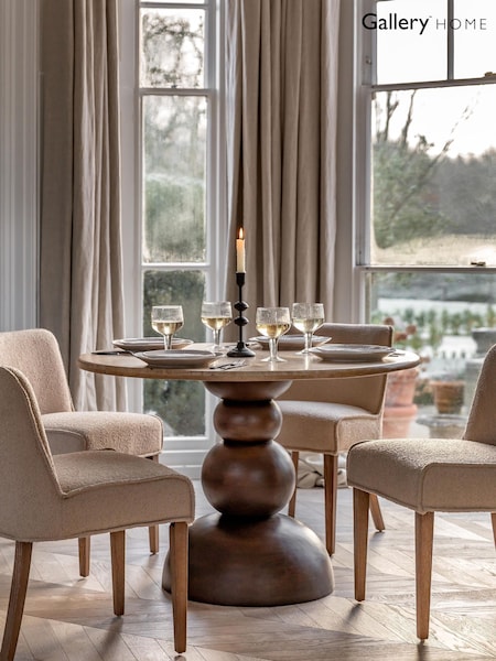 Gallery Home Dark Wood Verve Round Dining Table (G50634) | £1,680