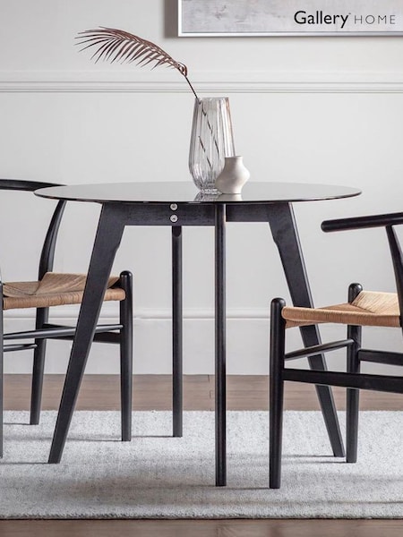 Gallery Home Black Carbon Round Dining Table (G50660) | £360
