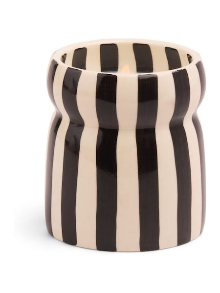 Paddywax Cabana 184g Black Striped Ceramic Candle (G50913) | £18