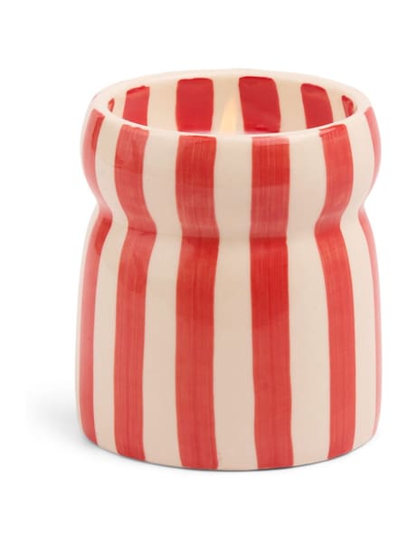 Paddywax Cabana 184g Red Striped Ceramic Candle (G50915) | £18