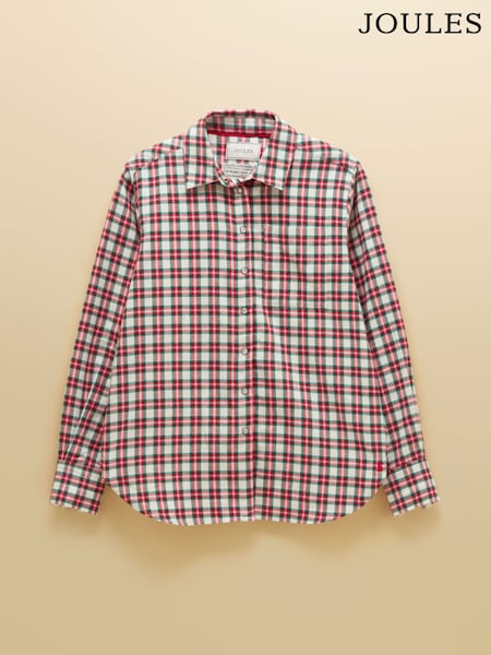 Red - Brushed Boyfriend Fit Shirt