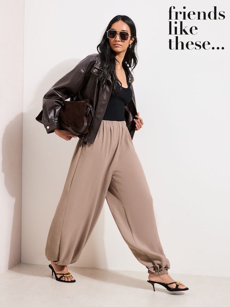 Friends Like These Brown Balloon Trousers With Elasticated Waist (G50945) | £38