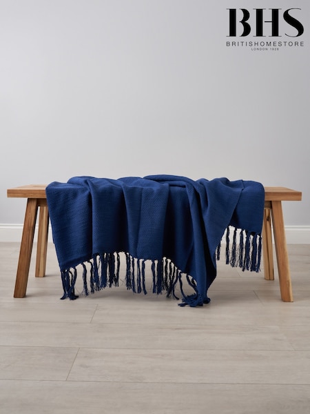 BHS Navy Juno Throw (G50955) | £35