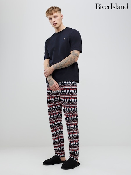 River Island Black Santa Lounge Set (G50969) | £24