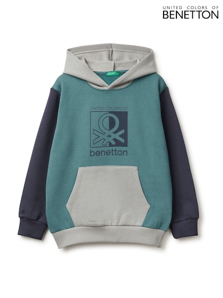 Benetton Blue Long Sleeve Logo Hoodie (G51006) | £28