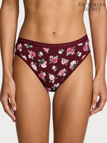 Victoria's Secret Sangria Red Holly Floral Brief Knickers (G51064) | £10
