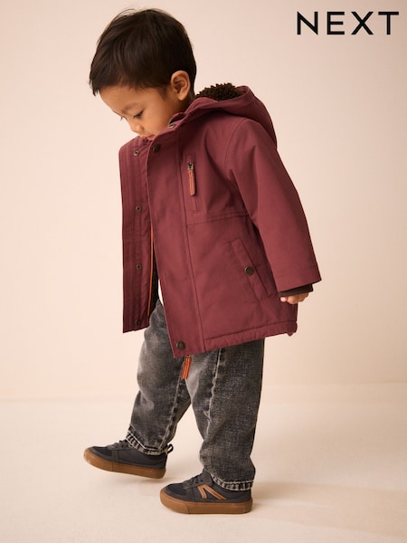 Rust Brown - Waterproof Borg Lined Parka (3mths-7yrs)