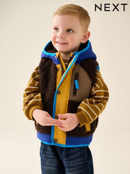 Brow Colour Block - Borg Gilet (3mths-7yrs)
