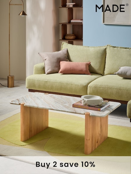MADE.COM Acacia Wood and Solid Marble Callen Coffee Table (G51512) | £549