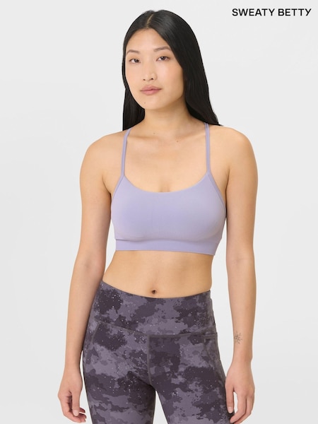 Sweaty Betty Grey Spirit Restored Seamless Yoga Bra (G51792) | £35