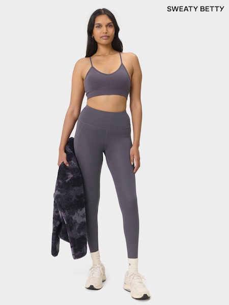 Sweaty Betty Blue Soft Ribbed Bra (G51793) | £40