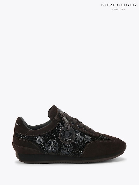 Kurt Geiger London Brown Chelsea Jewel Tag Trainers (G51861) | £159
