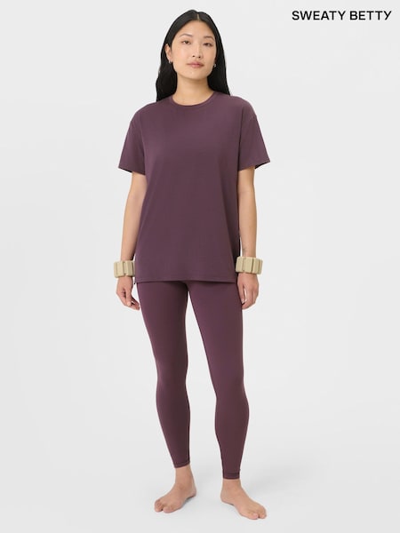 Sweaty Betty Purple Soft Flow Studio Longline T-Shirt (G51867) | £55
