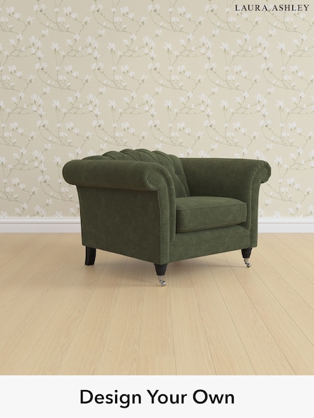 Alwyn Velvet/Ivy Green Gloucester Button Back By Laura Ashley (G51903) | £950