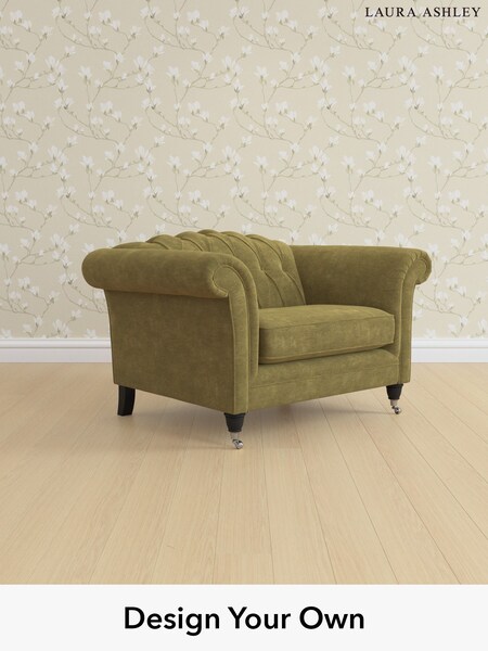 Alwyn Velvet/Olive Green Gloucester Button Back By Laura Ashley (G51910) | £1,050