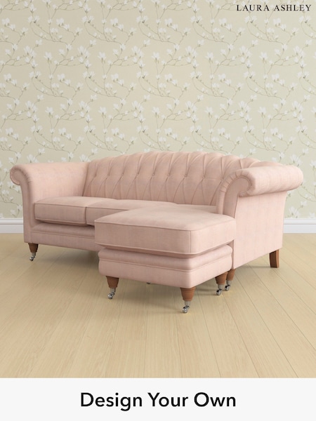 Edwin Chenille/Blush Pink Gloucester Button Back By Laura Ashley (G52001) | £2,000