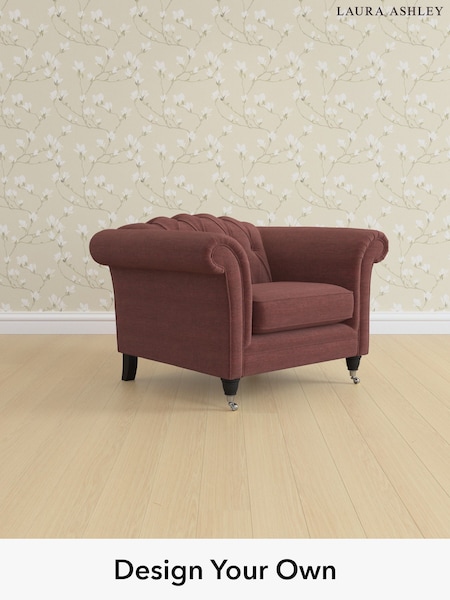 Edwin Chenille/Burgundy Red Gloucester Button Back By Laura Ashley (G52011) | £1,000