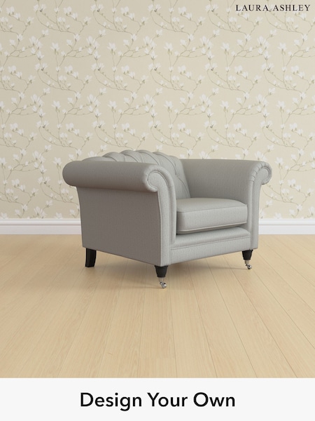 Edwin Herringbone/Pale Steel Grey Gloucester Button Back By Laura Ashley (G52037) | £950