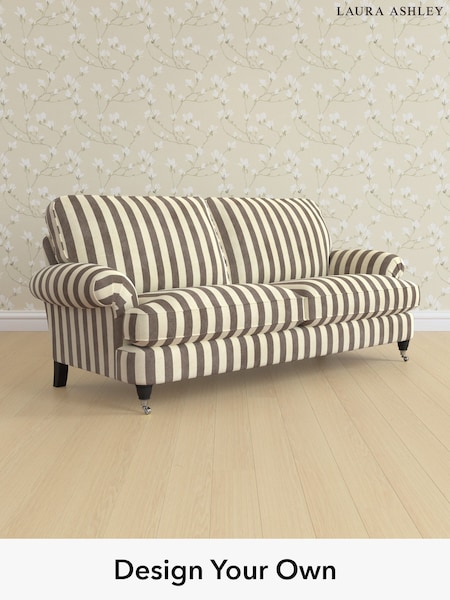 Orla Stripe/Dark Truffle Natural Beaumaris By Laura Ashley (G52268) | £1,575