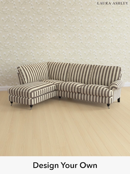 Orla Stripe/Dark Truffle Natural Beaumaris By Laura Ashley (G52268) | £2,550