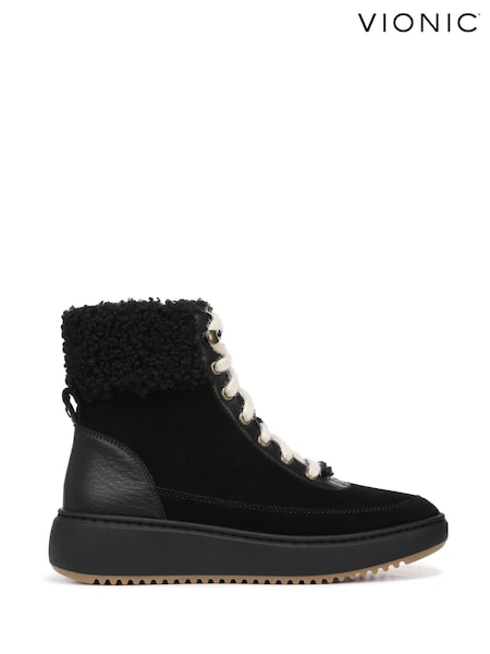 Vionic Black Olympia Regular Fit Arch Support Lace-Up Boots (G52547) | £0