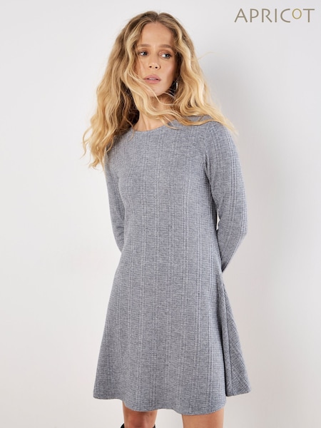 Apricot Grey Waffle Stripe Soft Touch Dress (G52569) | £40