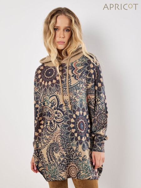 Apricot Green Mandala Hooded Tunic Jumper (G52590) | £55