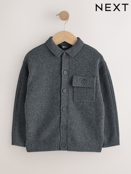 Charcoal Grey Knitted Cardigan (3-16yrs) (G52633) | £20 - £25
