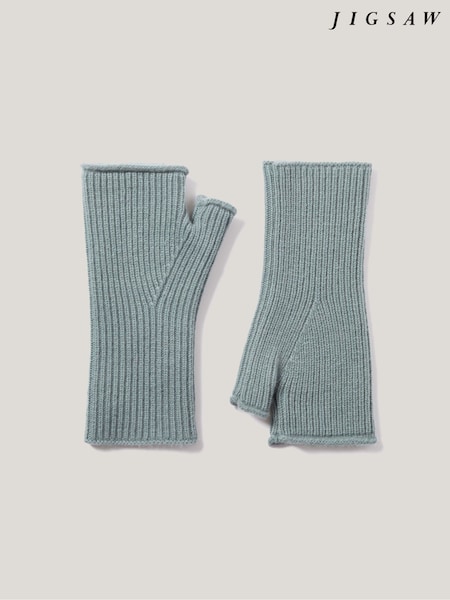 Jigsaw Blue Wool Cashmere Blend Mittens (G52744) | £45