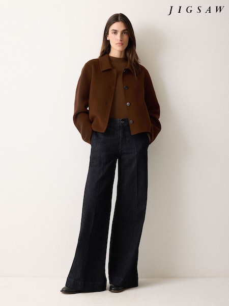 Jigsaw Brown Double Faced Button Up Coat (G52750) | £285