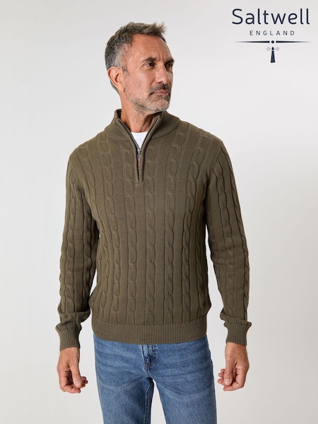 Saltwell Cable Knit Quarter Zip Jumper (G52779) | £34