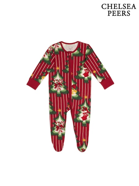 Chelsea Peers Red Cotton Christmas Tree Stripe Pyjamas (G53060) | £22