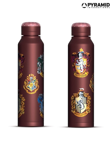 Pyramid International Brown Harry Potter Colourful Crest Slim Metal Drinks Bottle (G53093) | £16