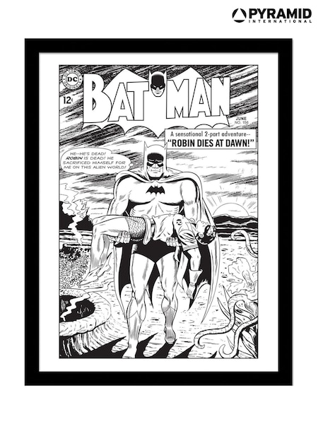 Pyramid International White Batman Comic Covers Robin Dies Bw Collector Print Framed (G53097) | £17
