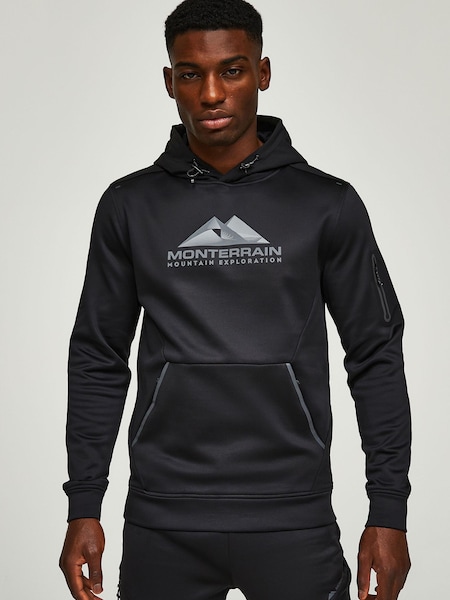 Monterrain Black Speed 2.0 Polyfleece Over the Head Hoodie (G53113) | £63