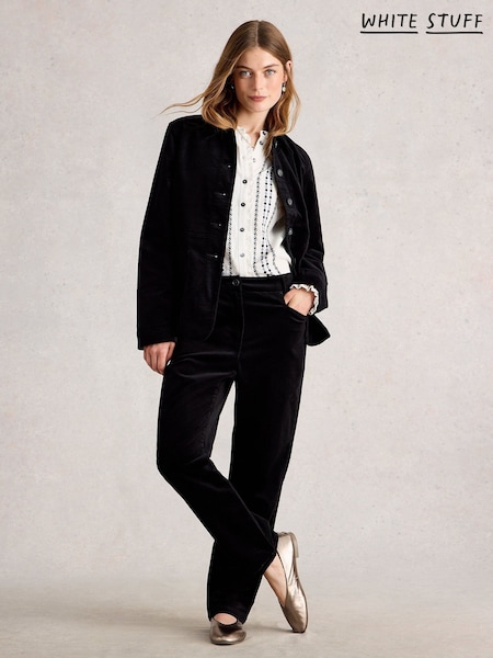 White Stuff Black Carrie Velvet Jacket (G53144) | £85
