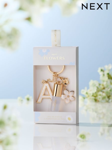 Flowers Perfume And Monogram Keyring Gift Set